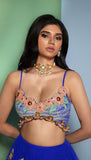 ARTWORQ: BLUE EMBELLISHED  FULL LEHENGA SET