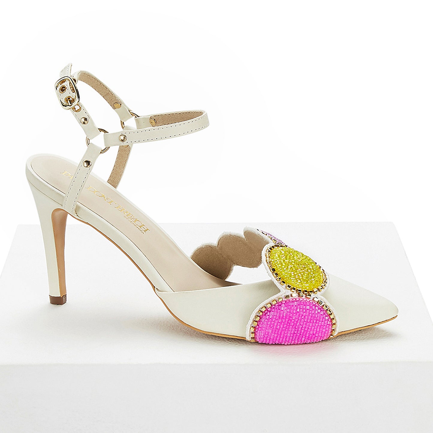 Princess Viki -  White Embroidered Stiletto