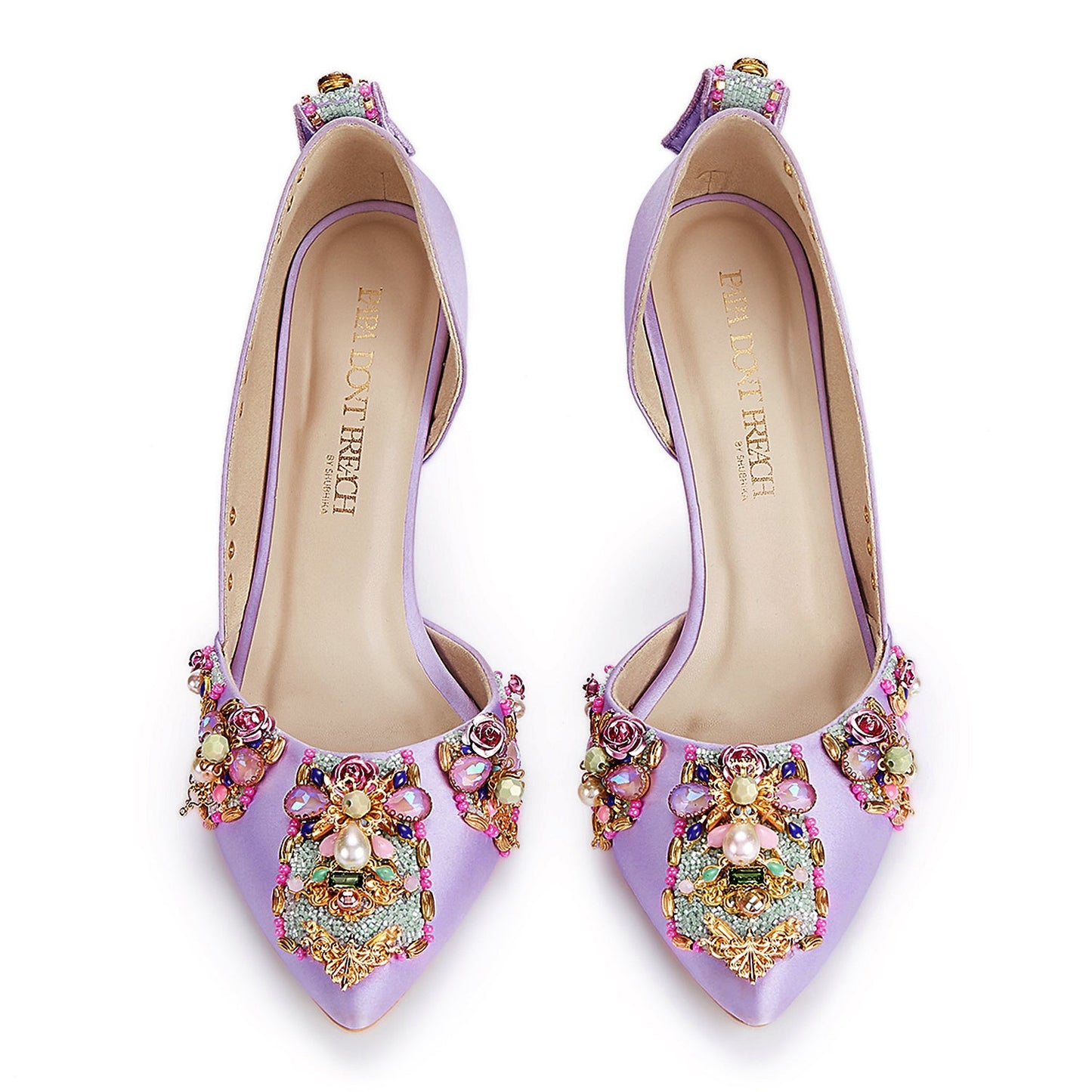 Very peri embroidered pumps