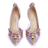 Very peri embroidered pumps