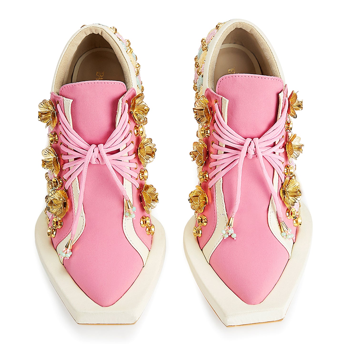 Sneak Toes- Pink Embroidered Sneaker Stilleto