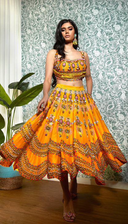 Mango Embellished Half Lehenga Set-Papa Don't Preach