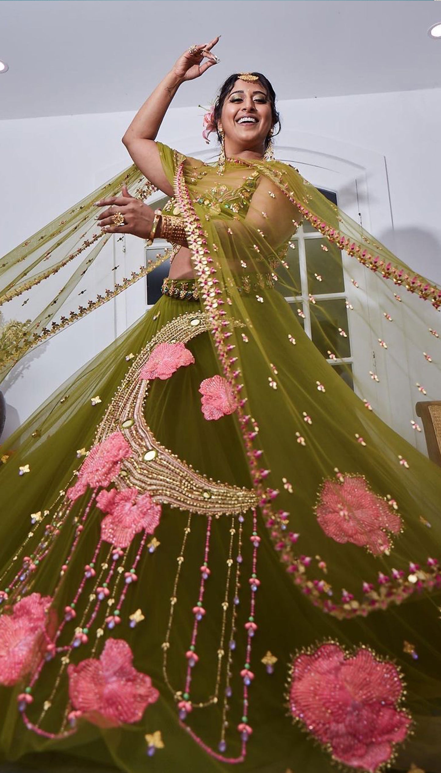 Raja Kumari - olive embellished Lehenga Set