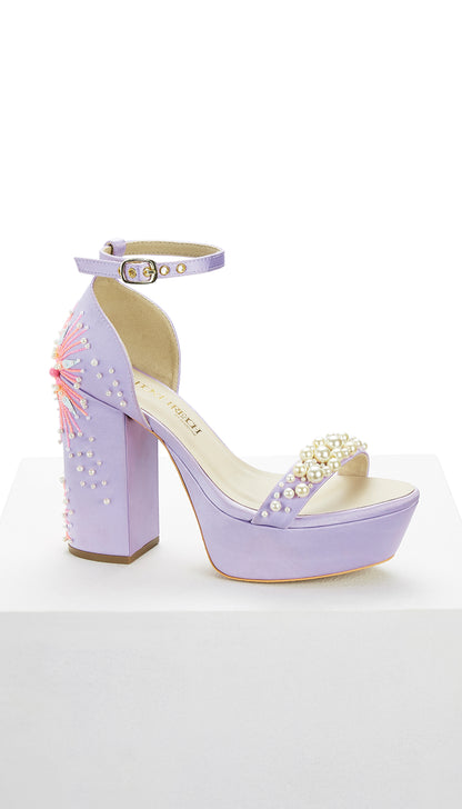 The Dandelion Twinkle - Lilac Platform Block Heels