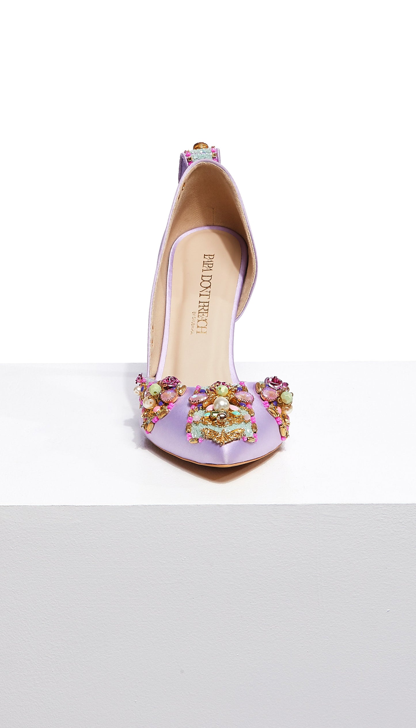 Very peri embroidered pumps