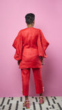MIRANDA - RED EMBELLISHED KURTA AND PANT SET