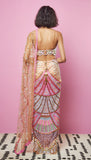 Chrissy Teigen - BISCUIT NUDE EMBELLISHED SAREE SET
