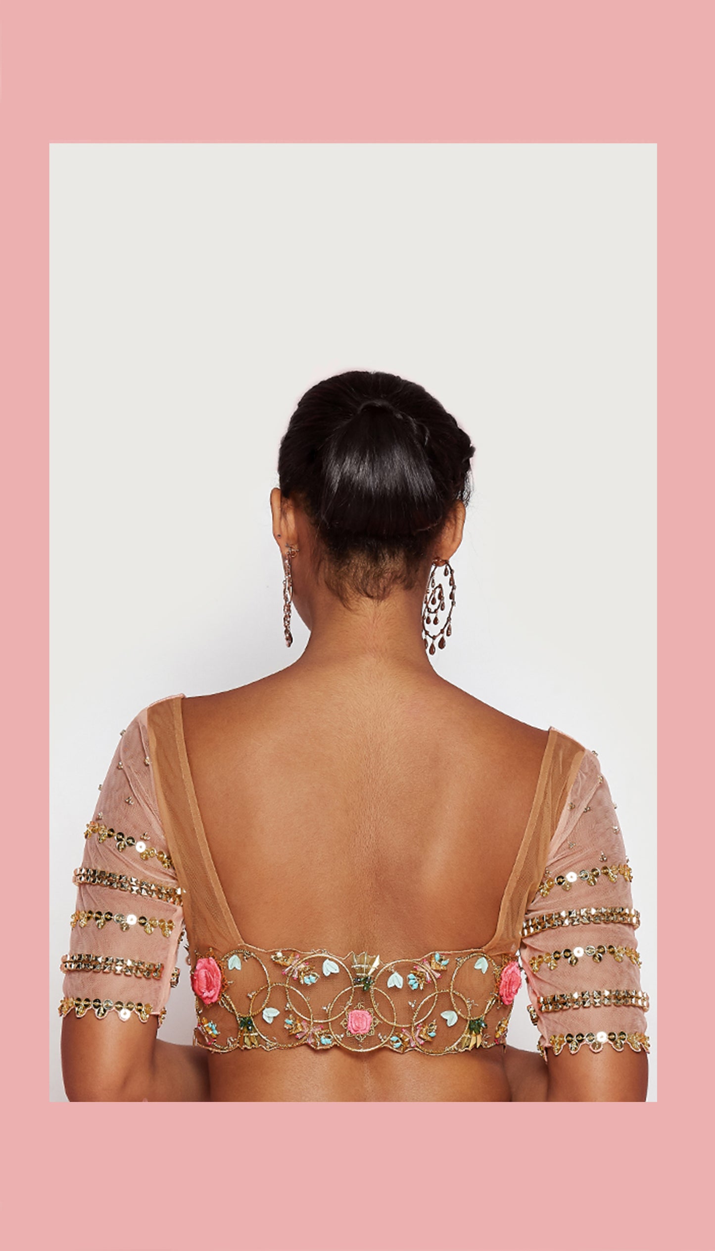 Vivien - BLUSH PINK EMBELLISHED SAREE SET