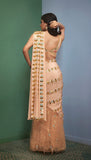 GOLDEN HOUR- Nude prestitched embellished saree.