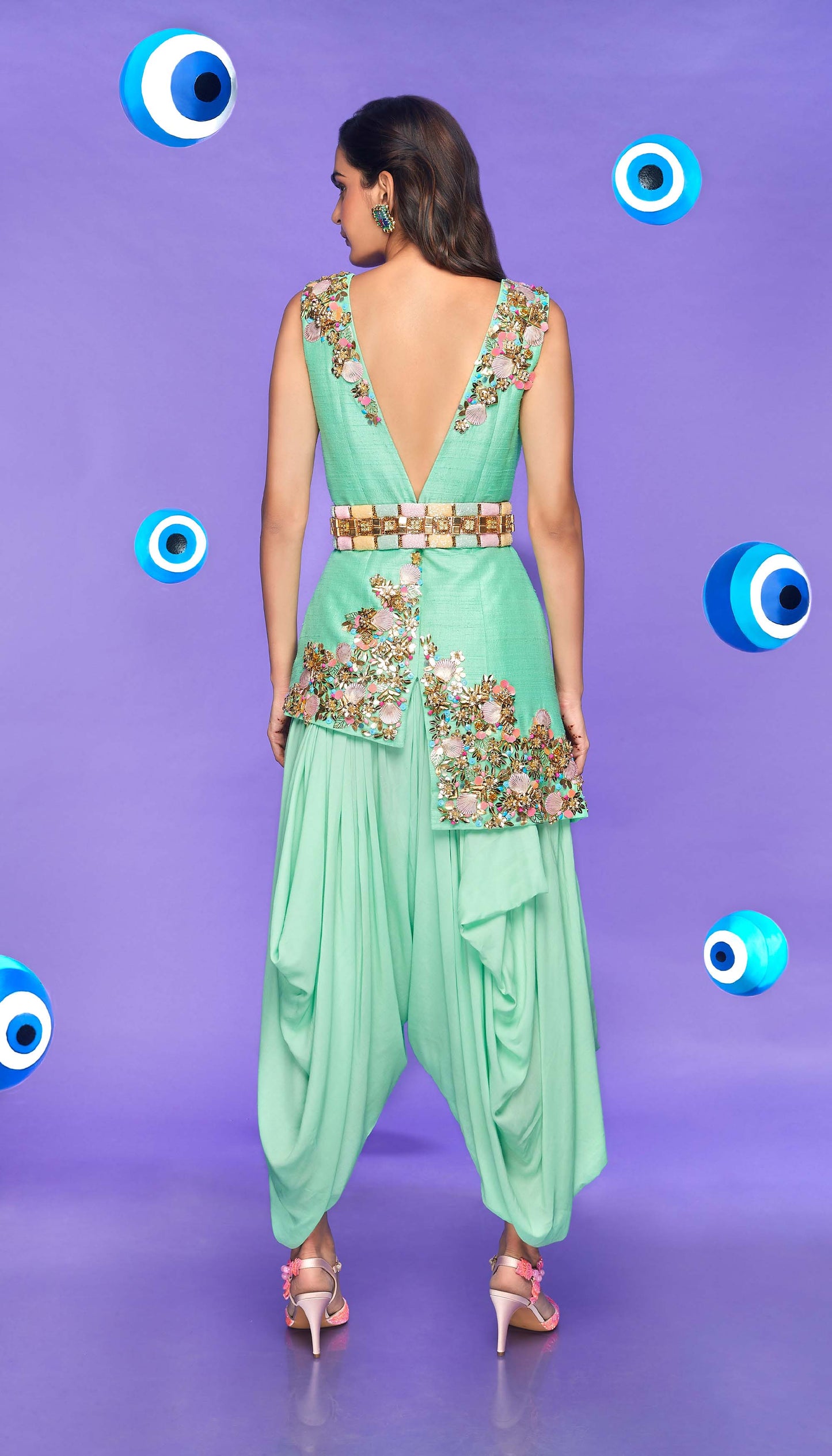 Mint Dhoti Jumpsuit- Papa Don't Preach