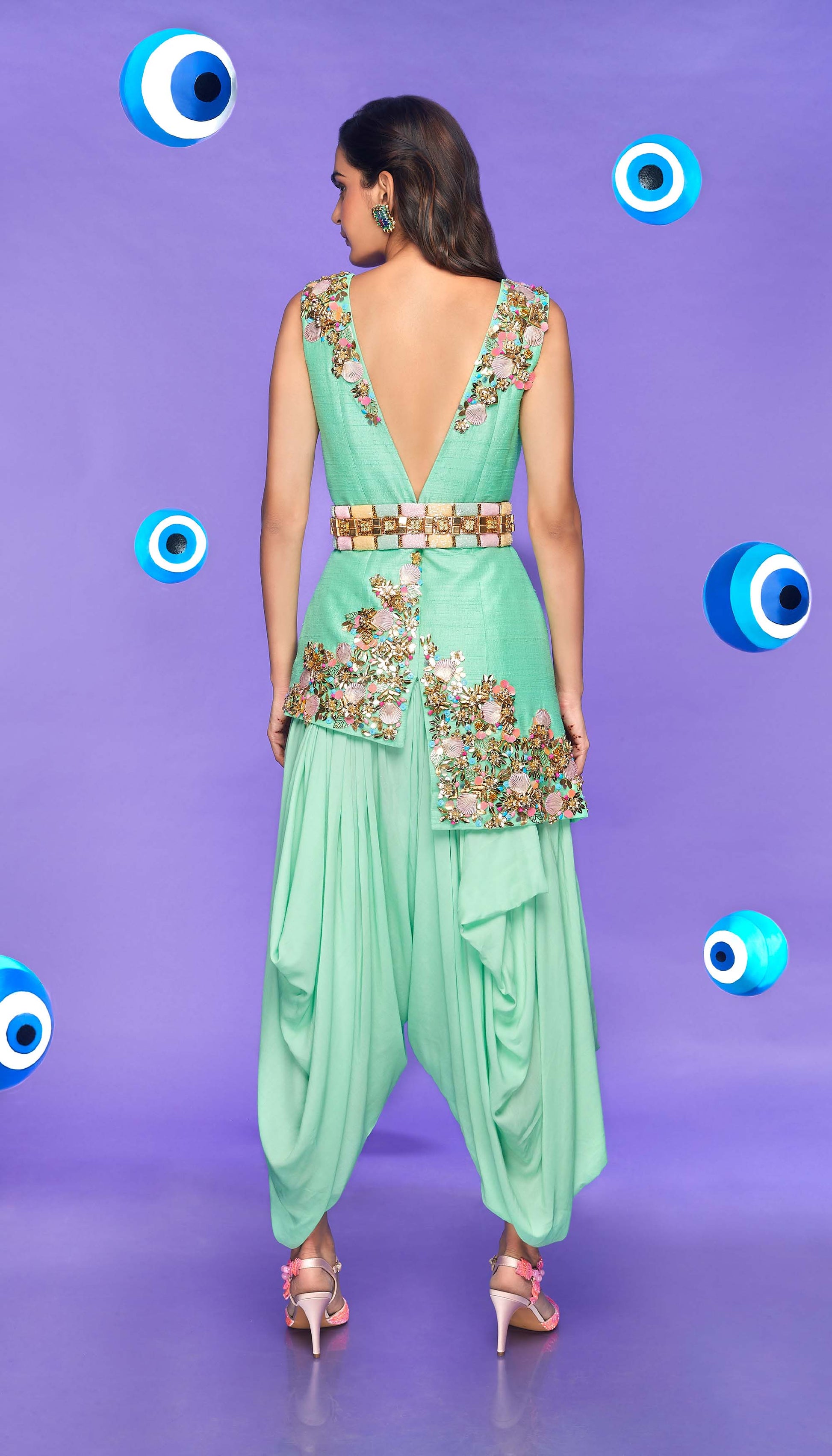 Mint Dhoti Jumpsuit- Papa Don't Preach