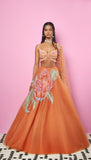 BRADSHAW -  BRICK BROWN EMBELLEISHED LEHENGA SET