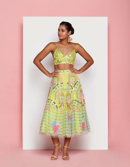 Lime Lehenga Set- Papa Don't Preach
