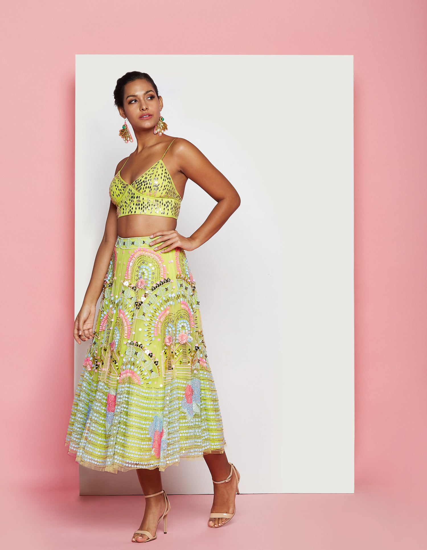 Lime Lehenga Set- Papa Don't Preach