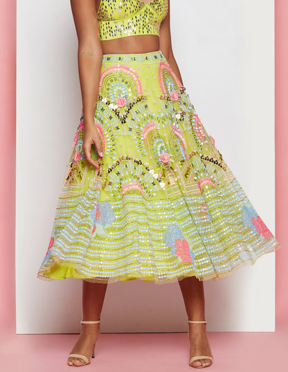 Tapsee Pannu - Lime embellished Lehenga Set