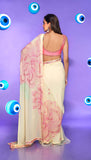 Excuse You - baby yellow embellished Saree Set