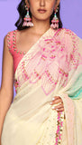 Excuse You - baby yellow embellished Saree Set