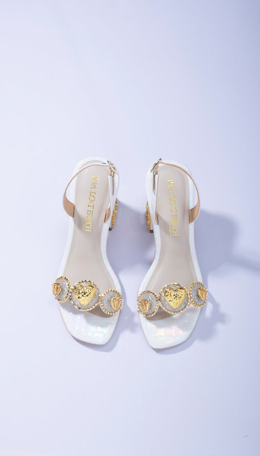 Le Macaron : French Vanilla - White Block heels