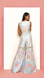 From The Heart : Powder Blue Embroidered Jumpsuit