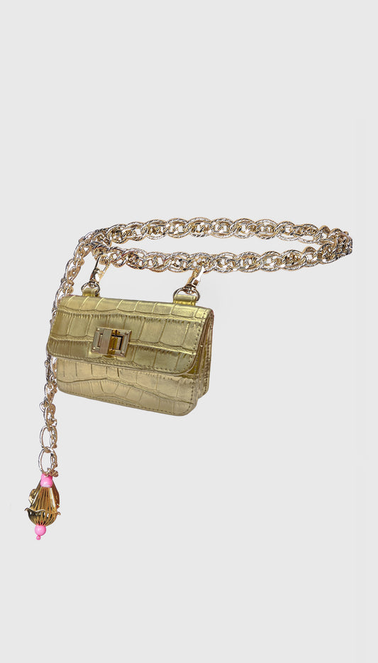 Gold Chain Link Belt Bag