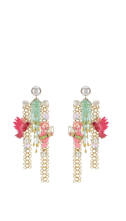 MAWHITI -  EMBROIDERED SHOULDER DUSTER EARRINGS