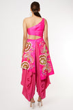 Pink 3D Embroidered Dhoti Jumpsuit