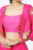 Pink Sequins Embellished Skirt Set