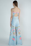 Powder Blue Embroidered Jumpsuit