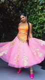 Deepica Mutyala - LILAC AND YELLOW EMBELLISHED HALF LEHENGA SET