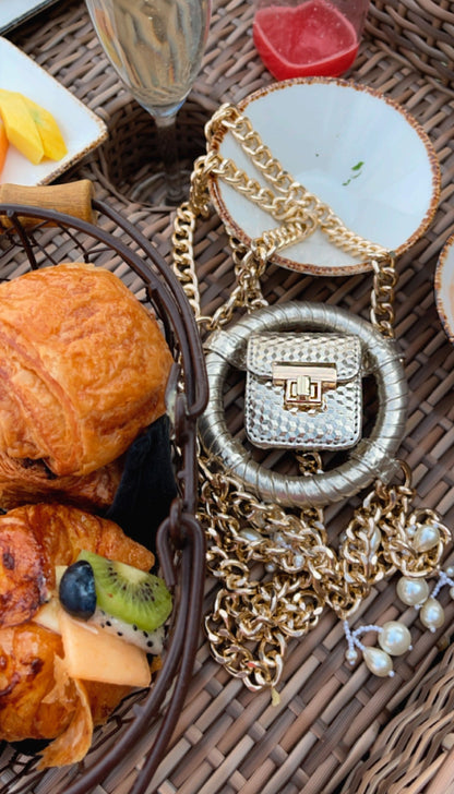 Gold Mini Spidey Chain-link Crossbody