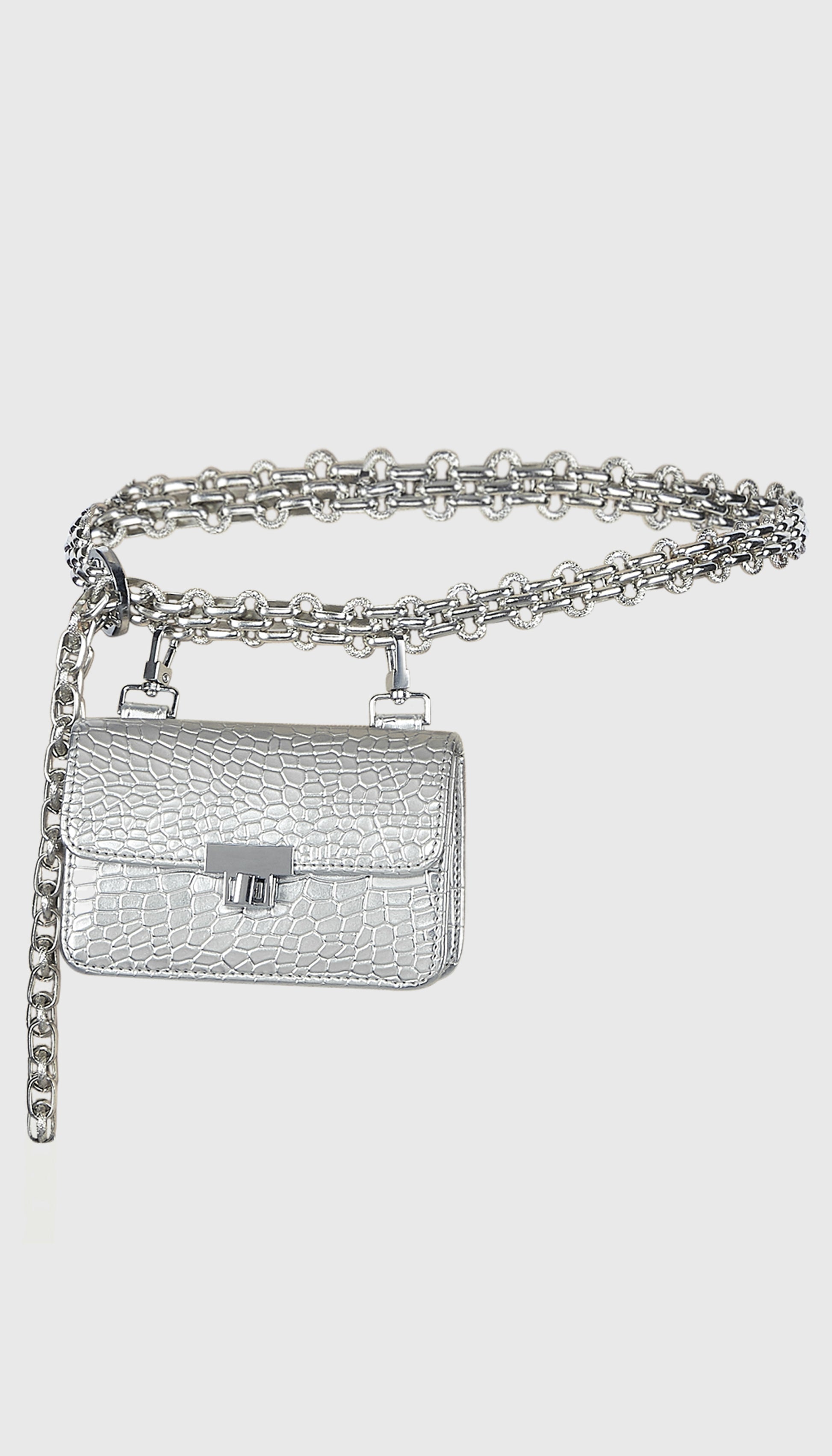 Silver Chain Link Belt Bag - Papa Don't Preach by Shubhika