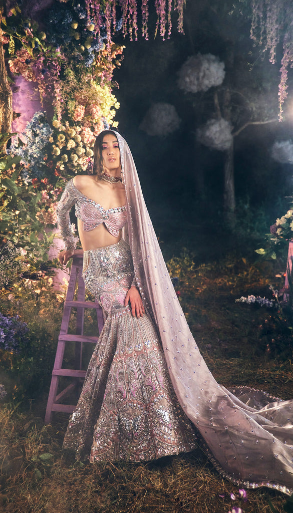 Netra Sapphire Embroidered Mermaid Lehenga Set – Lea Clothing Co.