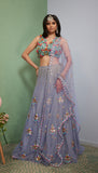 grey lehenga for women